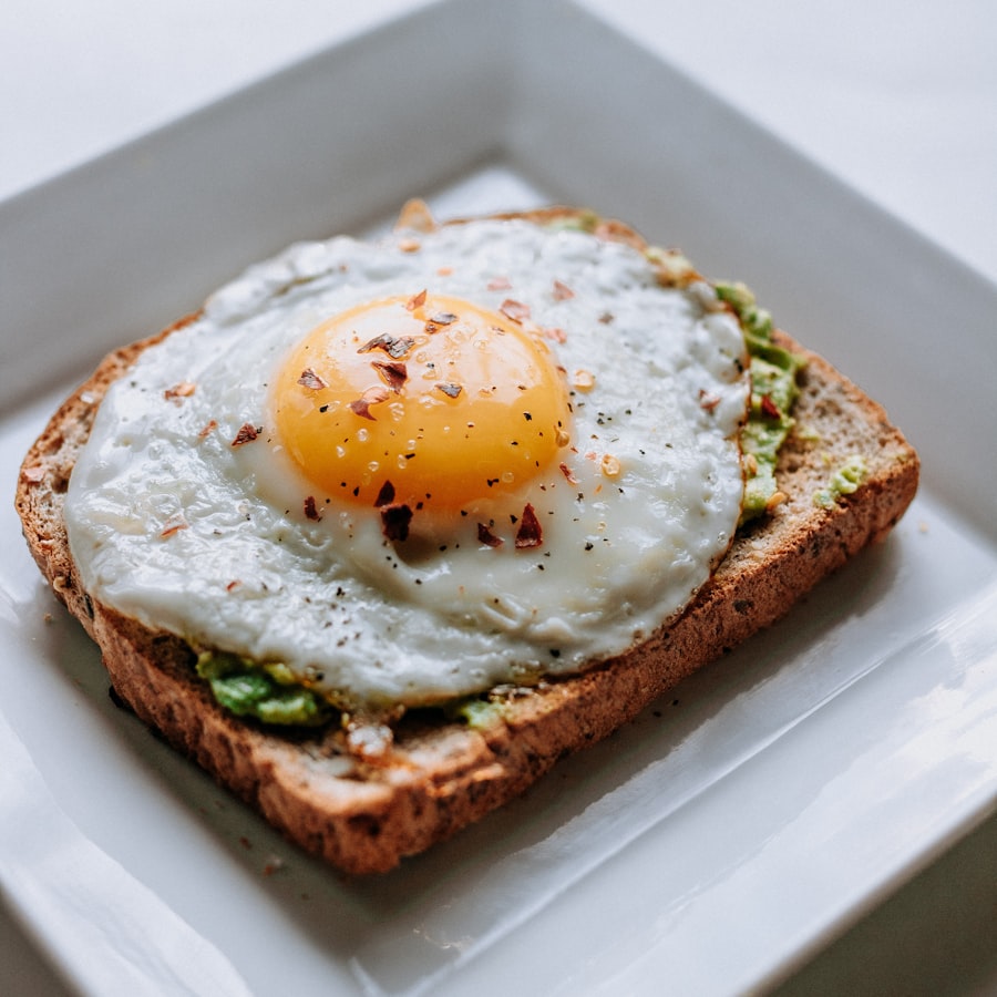 Avocado toast with fried egg