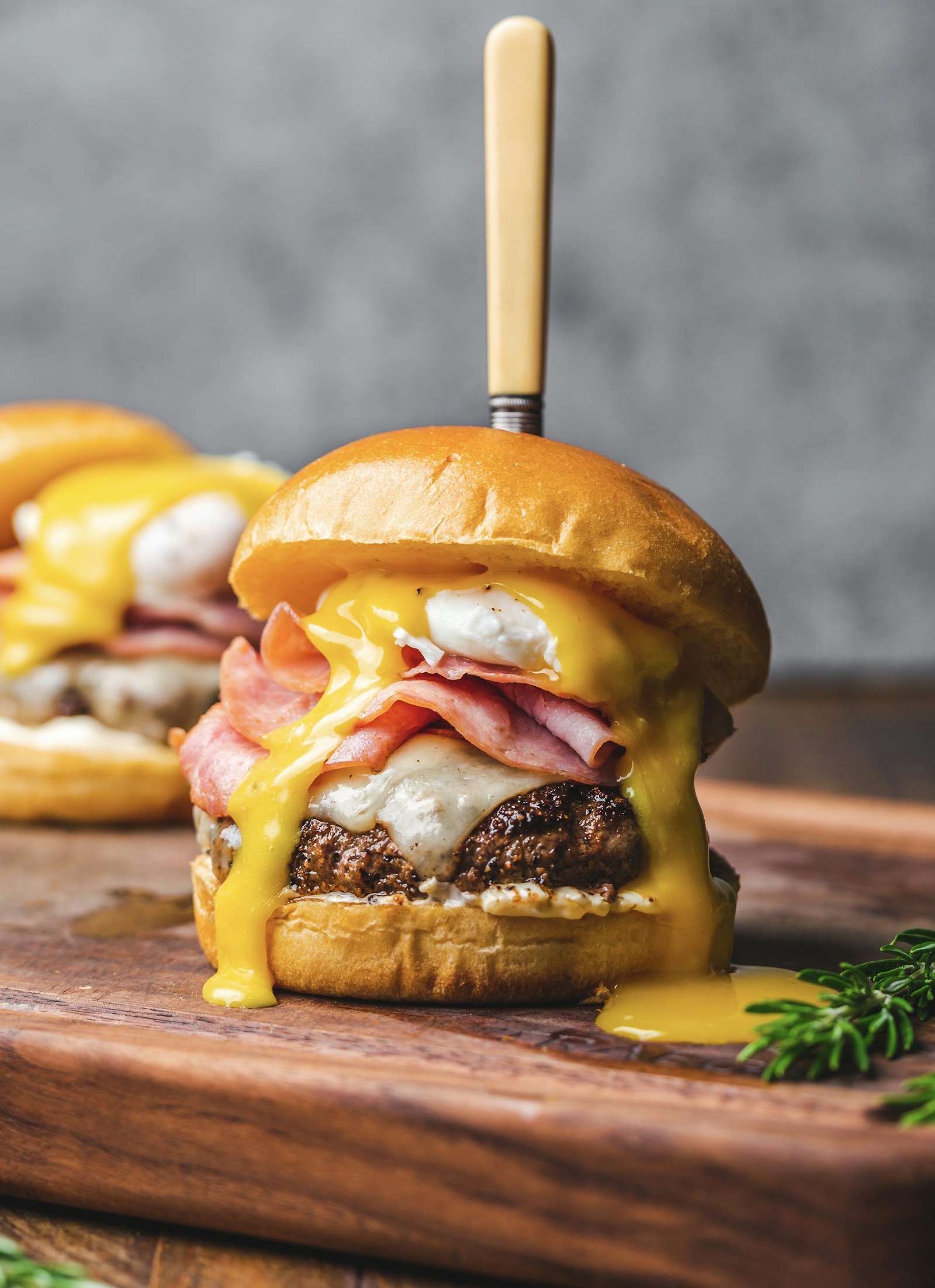 Bacon and egg with hollandaise — Good Friends signature brunch